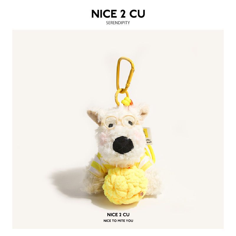 West Highland White Terrier keychain, ice-cream bag charm, plush puppy accessory, cute dog keychain, Australian gift, scribbled puppy plush - Pink - Size 1 - Image 8