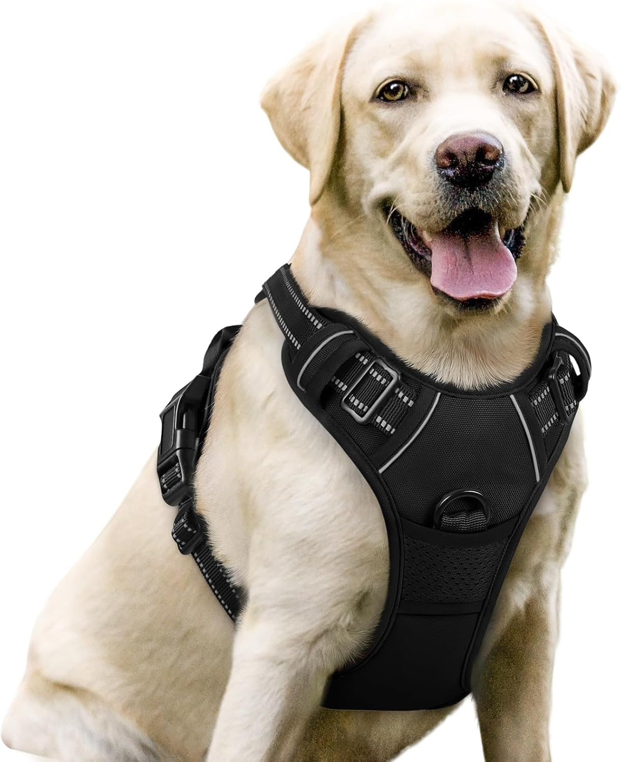 Harness for Dogs, Anti-Strain, Pet Harness, Adjustable, Outdoor Pet Vest 3M Reflective Strip, Oxford Cloth Material, Dog Vest, Easy to Control, Suitable for Small, Medium, Large Dogs, Large - Image 1