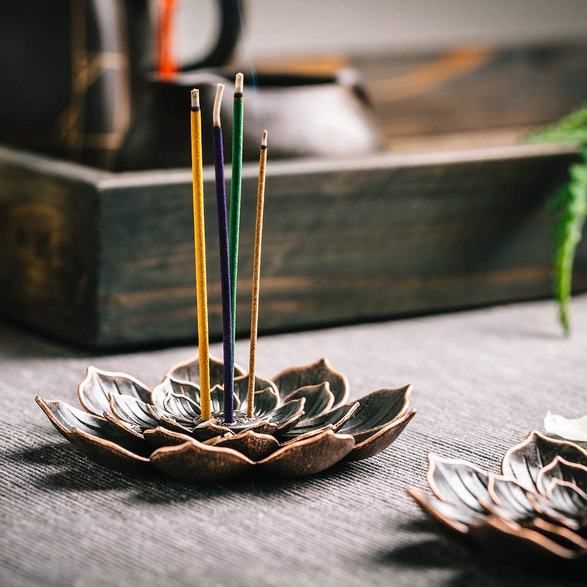 Incense Burner, Incense Holder for Sticks, Brass Lotus Incense Stick Holder and Detachable Ash Catcher - Image 6