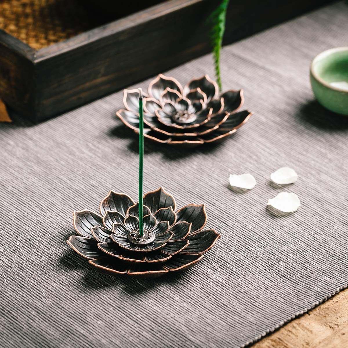 2 Pack Incense Burner, Incense Holder for Sticks, Brass Lotus Incense Stick Holder - Image 6