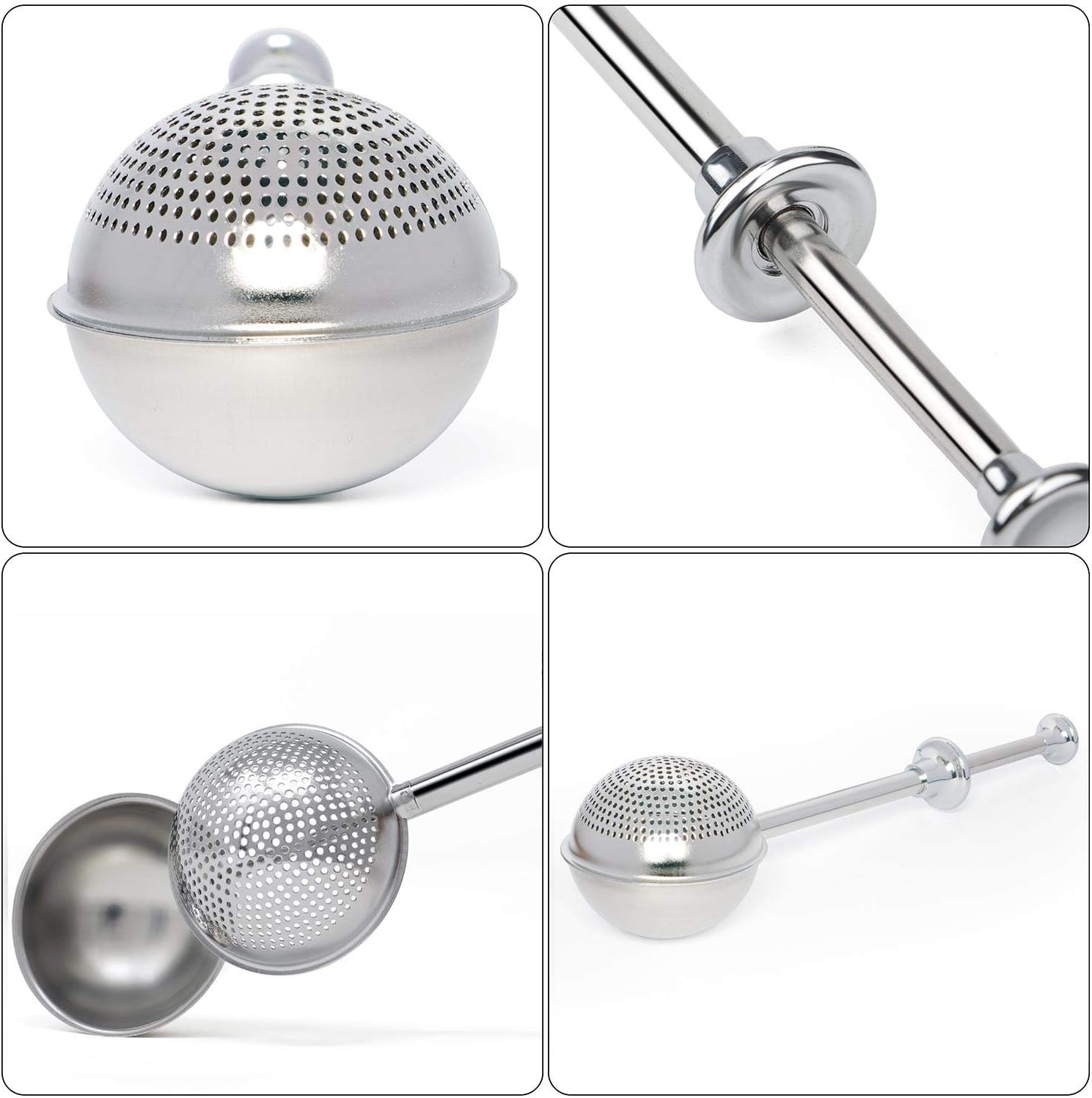 Flour Duster, One-Hand Operation, 304 Stainless Steel Powder Sugar Bowl Dusting Duster, Dusting Flour Sieve - Image 4