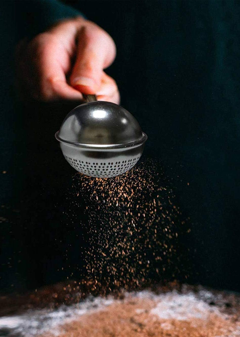 Flour Duster, One-Hand Operation, 304 Stainless Steel Powder Sugar Bowl Dusting Duster, Dusting Flour Sieve - Image 7