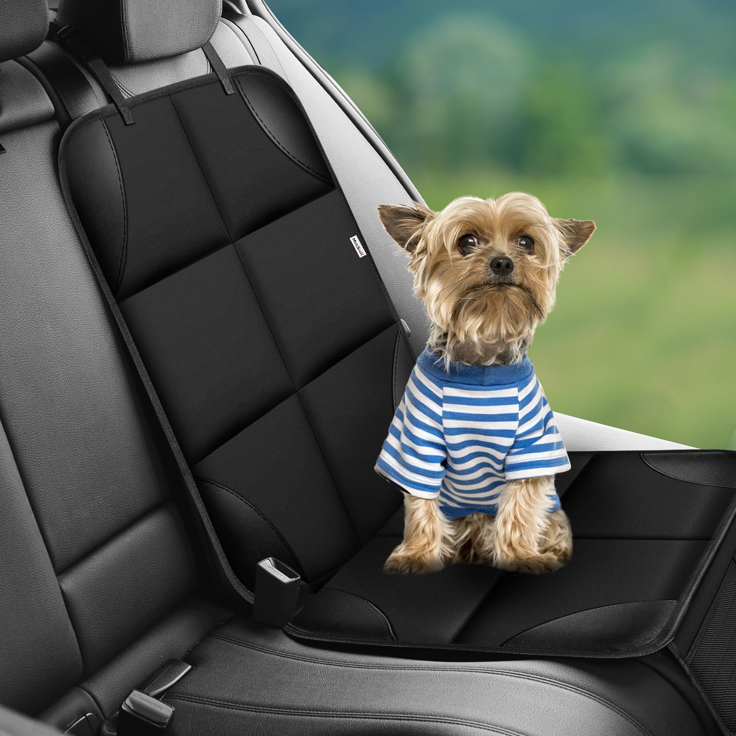 Child Car Seat Protector, Durable 600D Fabric Waterproof Car Seat Cover with Thick Padded Non-Slip Backing, No Imprint (Black 1 Piece) - Image 6