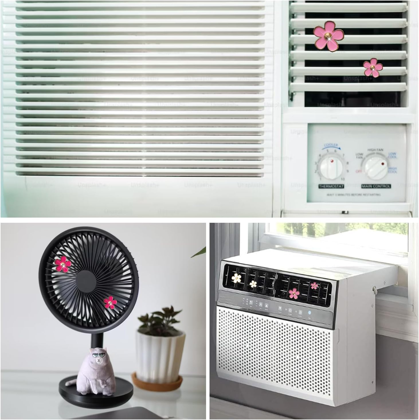 6 PCS Car Air Vent Clips White Daisy Flower Car Air Freshener Clip Air Conditioning Outlet Clip for Car Interior Decoration Accessories (2 Size) - Image 4