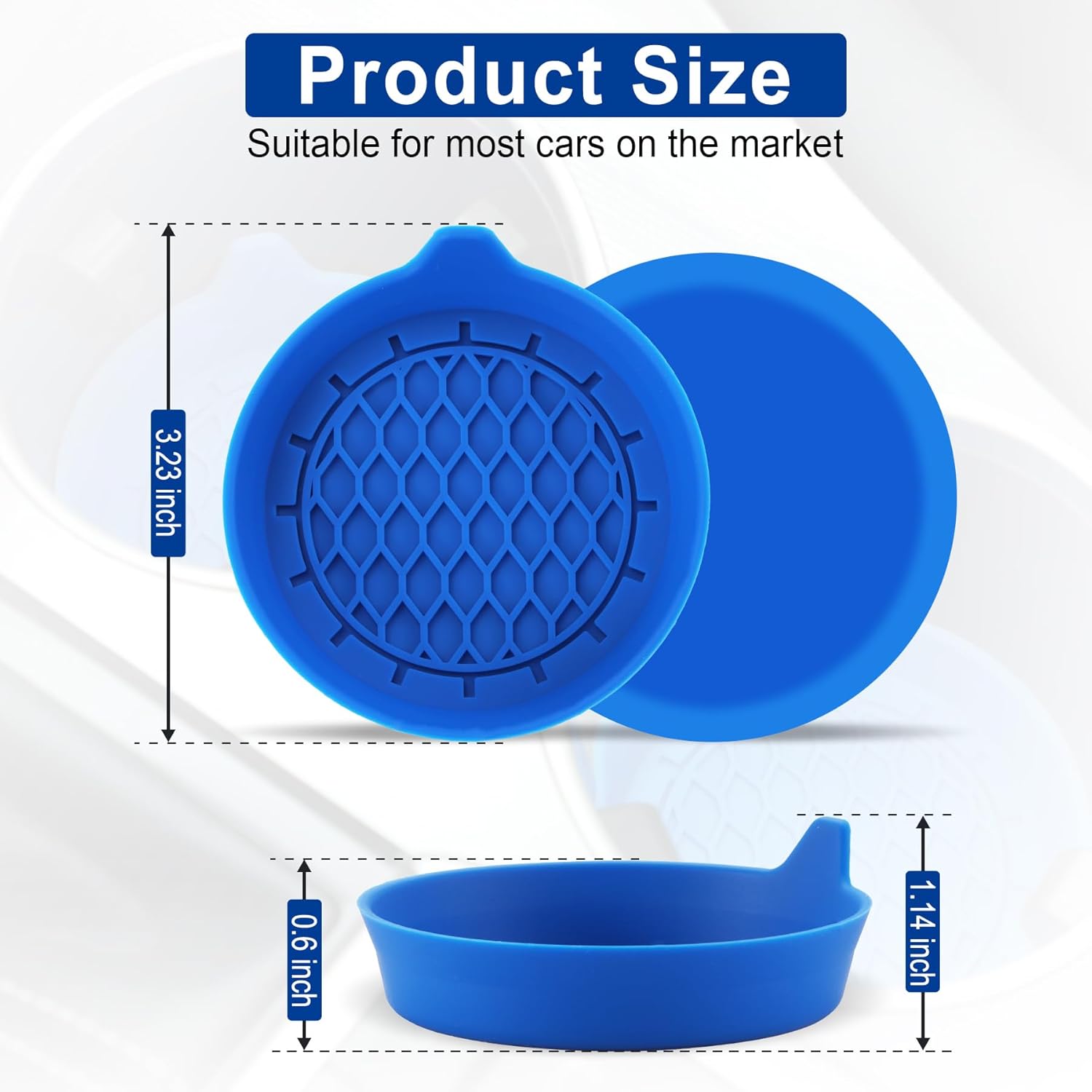 Car Cup Holder Coaster, Silicone Cup Holder Insert, Universal Non-Slip Cup Holder, Auto Accessories Interior for Men and Women 4 Pack Blue - Image 2
