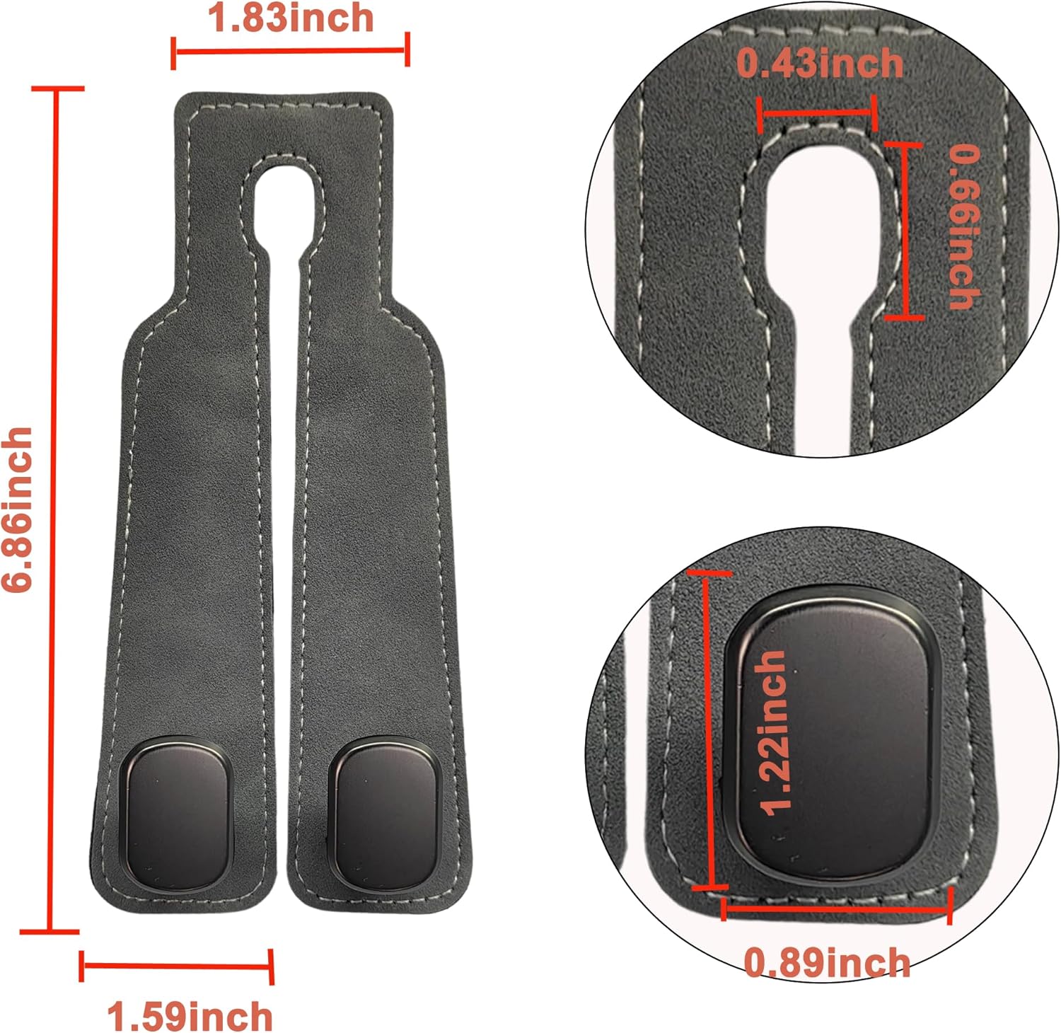 Car Headrest Hook, Car Hook for Wallet & Bag, Car Wallet Hook (Grey - Pack of 2) - Image 2