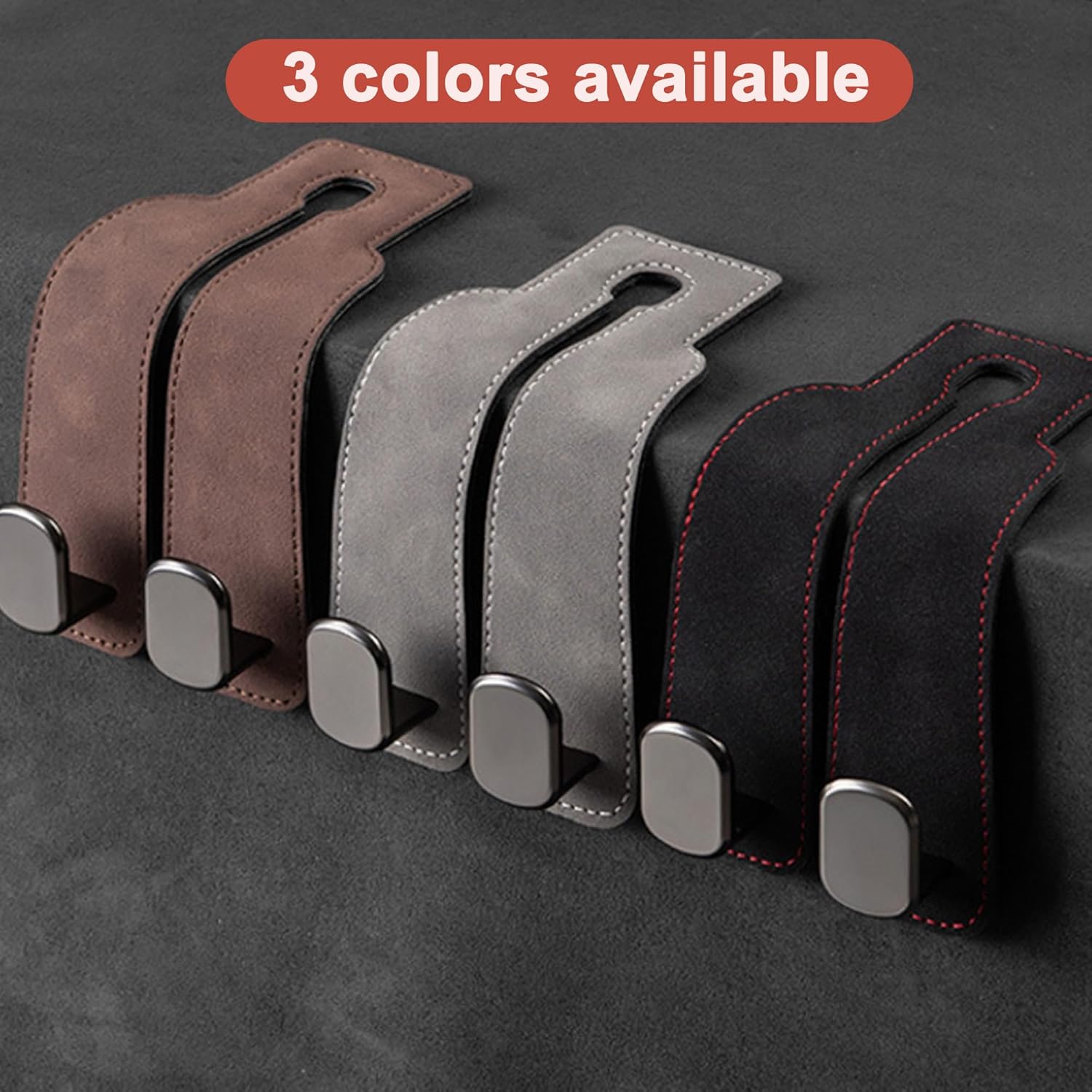 Car Headrest Hook, Car Hook for Wallet & Bag, Car Wallet Hook (Grey - Pack of 2) - Image 6
