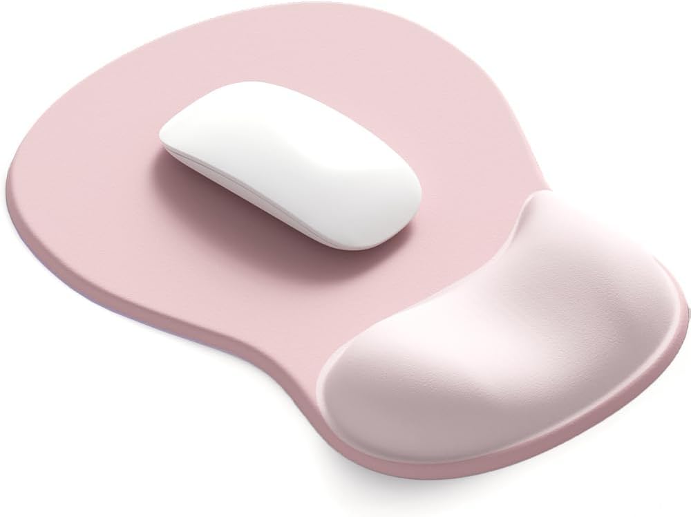 Gel Wrist Rest Mouse Pad - Ergonomic Office Mouse Pad with Wrist Support - Non-Slip, Design Desktop Accessory Pad for Home & Game Decoration (02Pink Serenity) - Image 1
