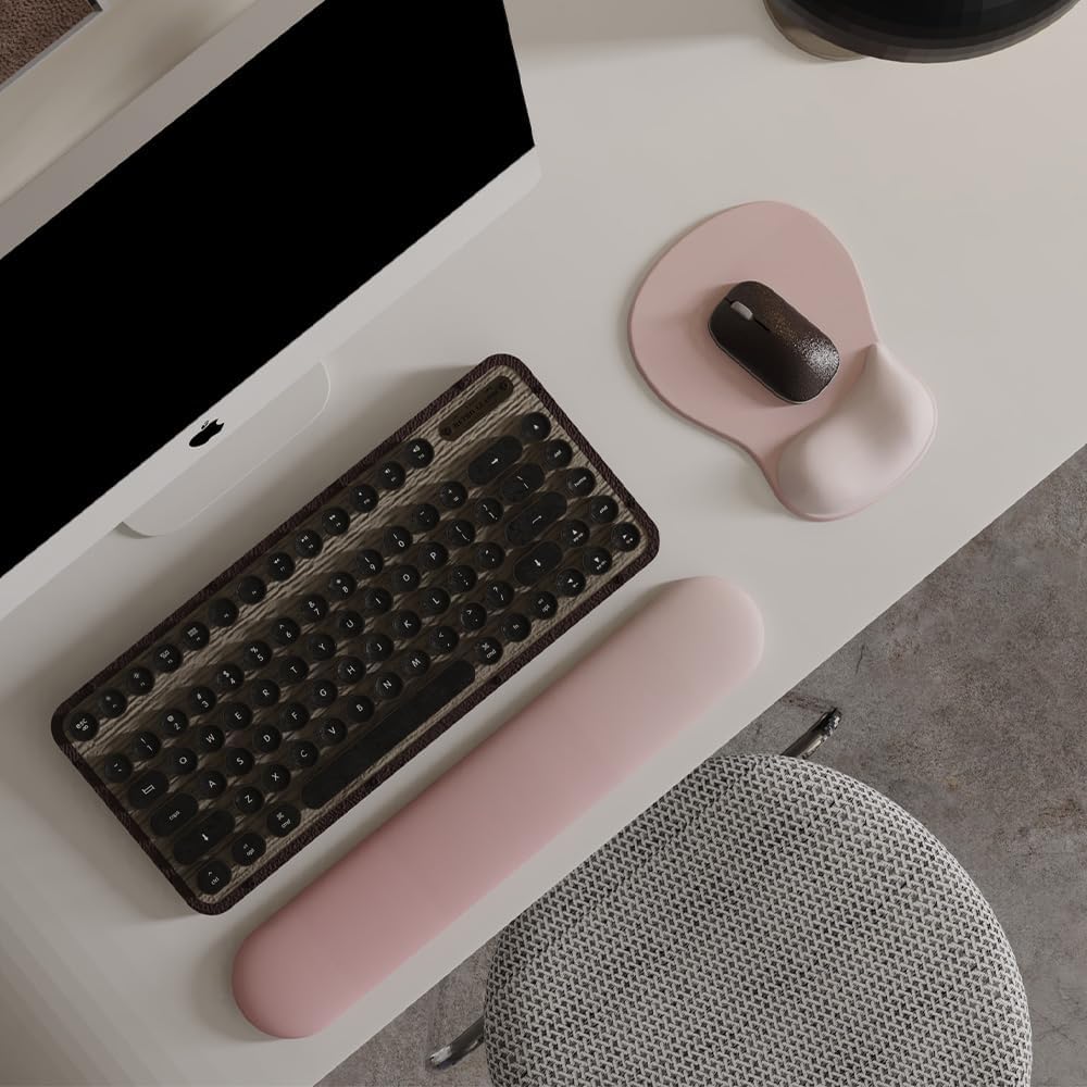 Gel Wrist Rest Mouse Pad - Ergonomic Office Mouse Pad with Wrist Support - Non-Slip, Design Desktop Accessory Pad for Home & Game Decoration (02Pink Serenity) - Image 2
