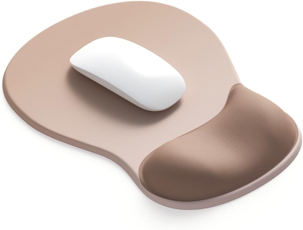 Gel Wrist Rest Mouse Pad - Ergonomic Office Mouse Pad with Wrist Support - Non-Slip Design Desktop Accessory Pad for Home & Game Decoration (06 Mocha Sha) - Image 1