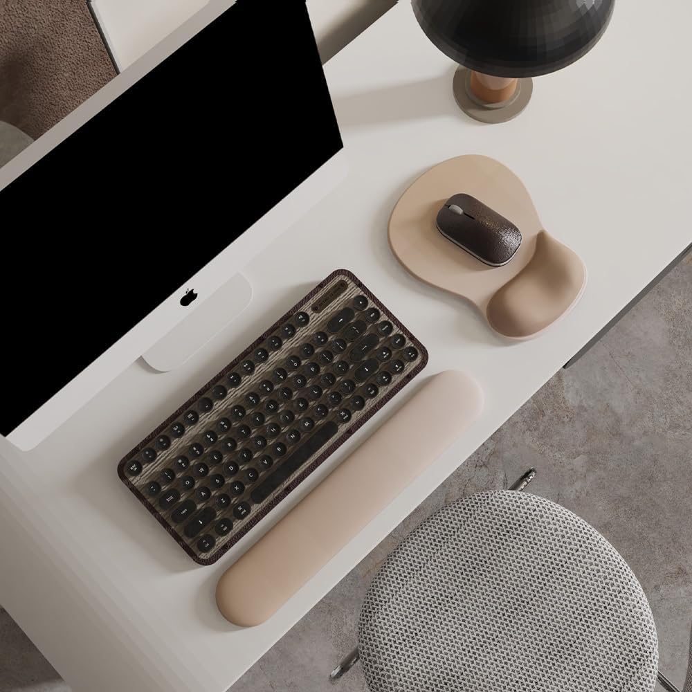 Gel Wrist Rest Mouse Pad - Ergonomic Office Mouse Pad with Wrist Support - Non-Slip Design Desktop Accessory Pad for Home & Game Decoration (06 Mocha Sha) - Image 2