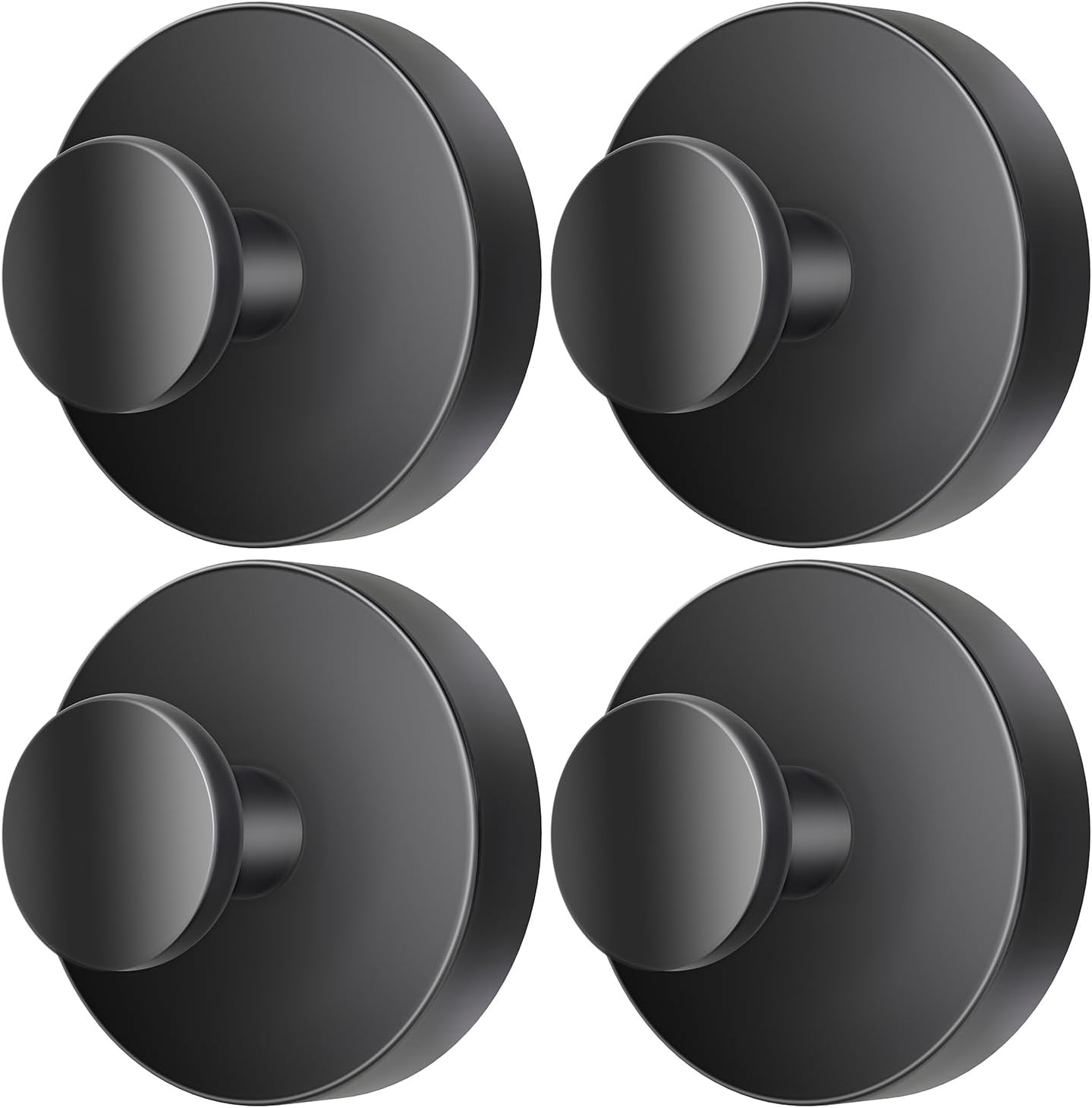 2026 Upgraded Drill-Free Suction Cup Hooks, Stainless Steel Suction Cup Hooks for Shower, Mirror, Wall, Bathroom, Glass, Hanging Towels - 4 Pack, Black - Image 1