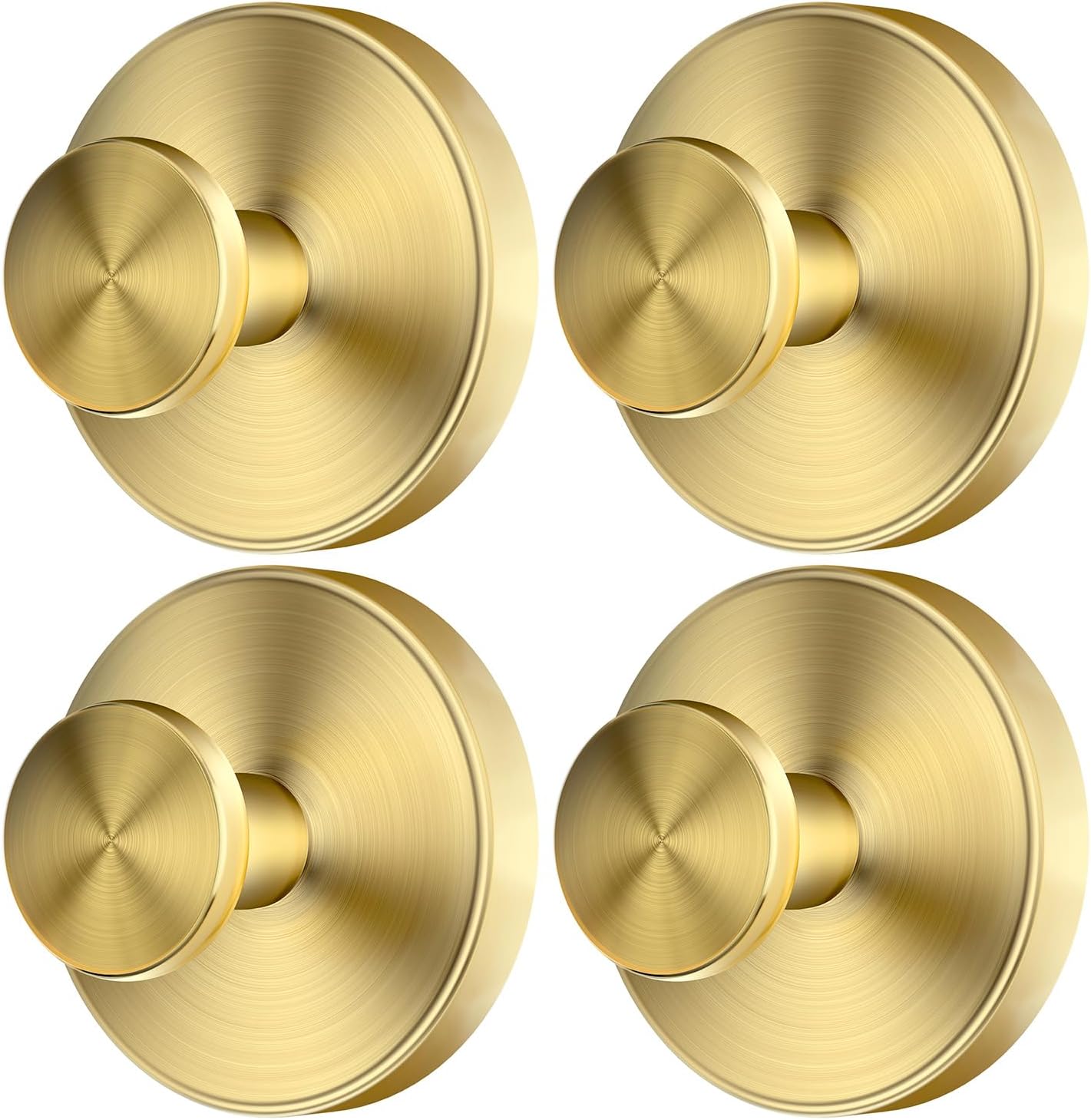 2026 Upgraded Drill-Free Suction Cup Hooks, Stainless Steel Suction Cup Hooks for Shower, Mirror, Wall, Bathroom, Glass, Hanging Towels - 4 Pack, Gold - Image 1