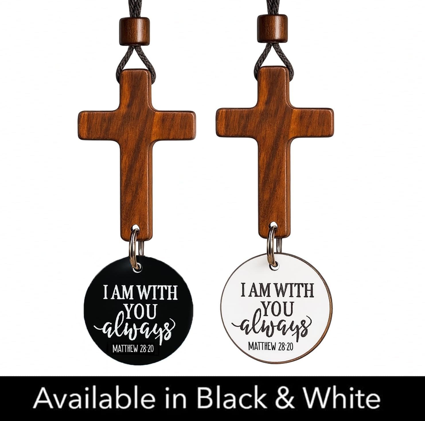 Daily Bible Verse Rearview Mirror Cross Ornament – Daily Scripture Car Pendant Cross with 