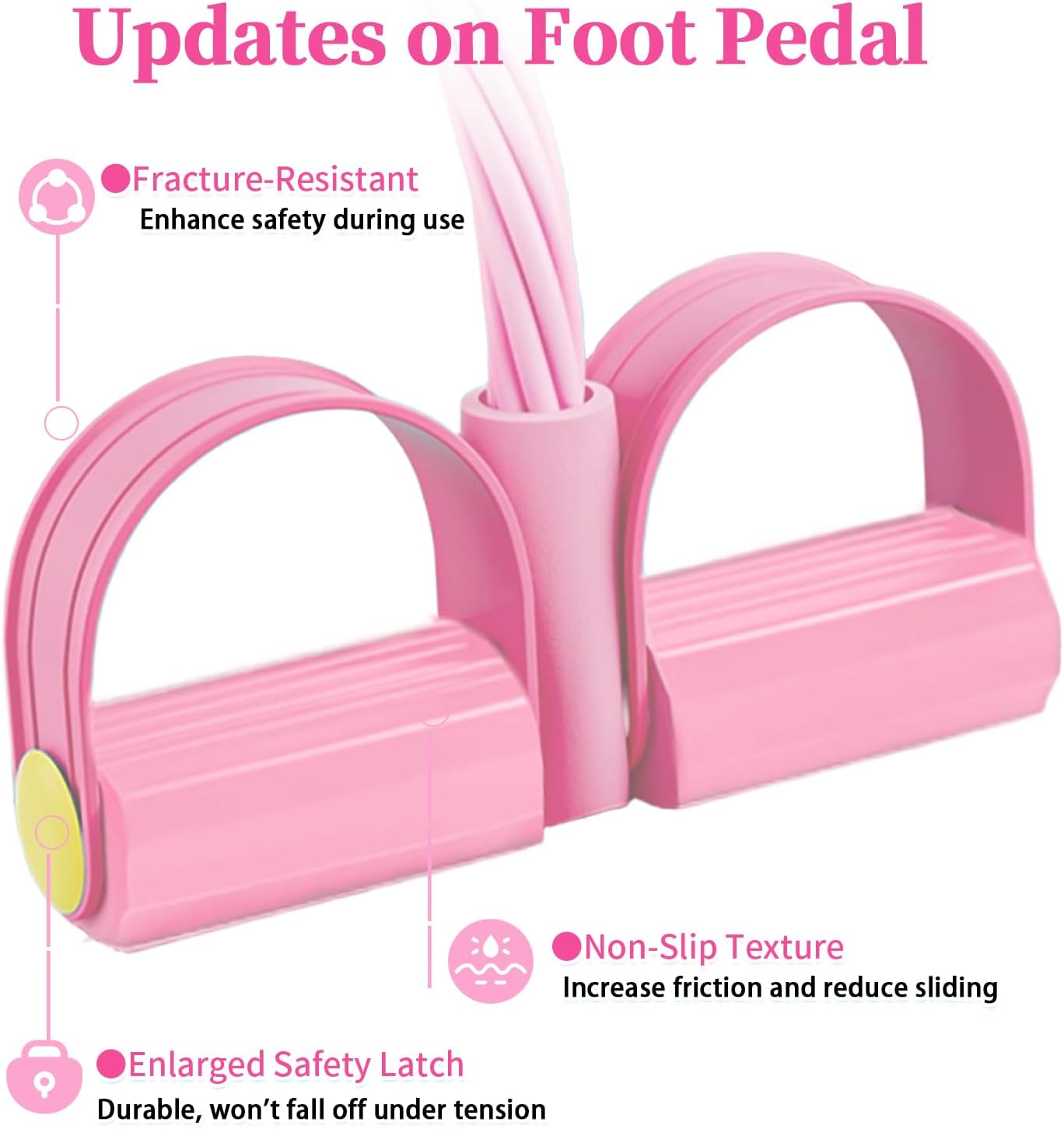 Pedal Resistance Bands with Handles, Upgrade 6-Tubes Manual Tension Training Pedal, Natural Rubber Foot Pedal Resistance Bands, Multifunction Fitness Bands for Abdomen, Waist, Arm, Leg - Image 4