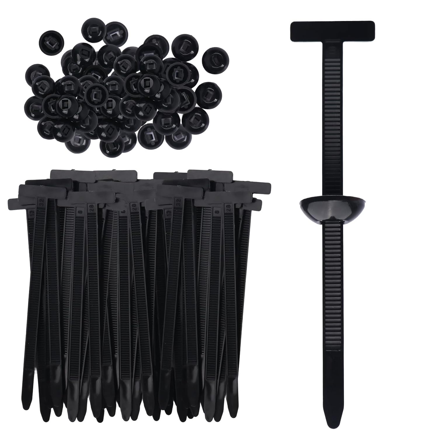 150 Pcs Nylon Universal Cable Buckle for Car - Self-Locking & Easy Installation Zipper Clamp Pin & Button Design - UV Resistant Zipper Tie Tie for Quick and Easy Car Everyday Repair - Image 1