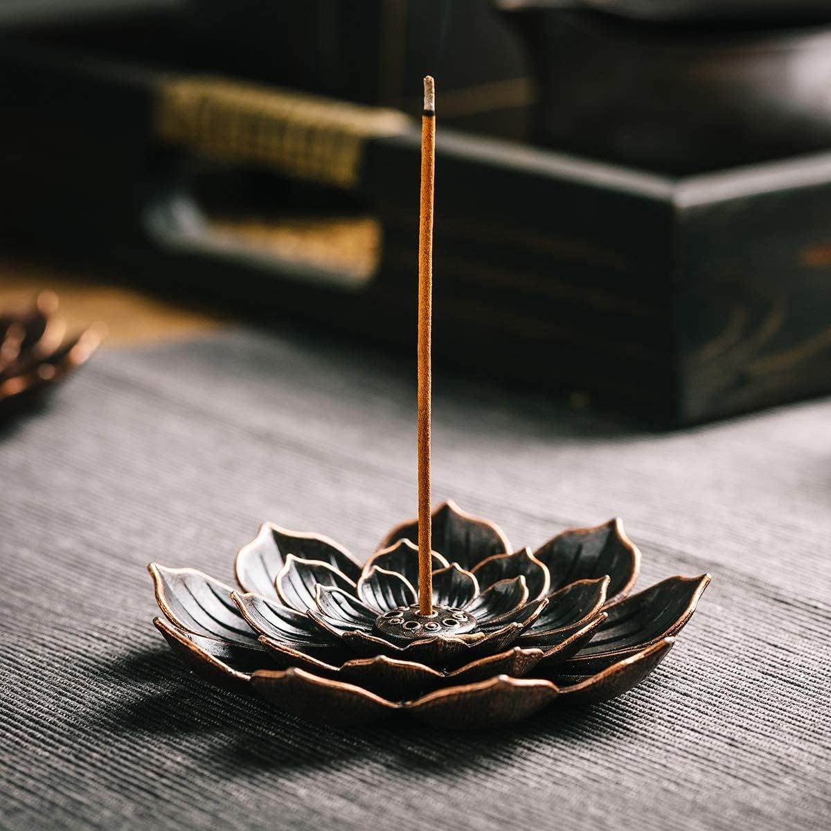 3 Pack Brass Lotus Incense Holder, Incense Sticks Burner, Incense Ash Catcher - Image 5