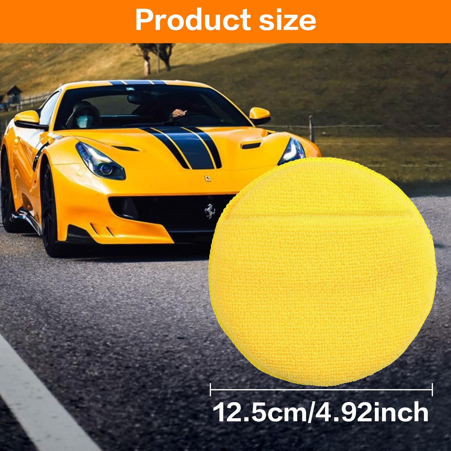 Microfiber Wax Applicator Pads, Car Wax Applicator with Finger Pocket, Buffing & Detail Polishing Foam Pads for Car Cleaning and Fine Polishing (5 inch, 6 Pack) (Yellow) - Image 4
