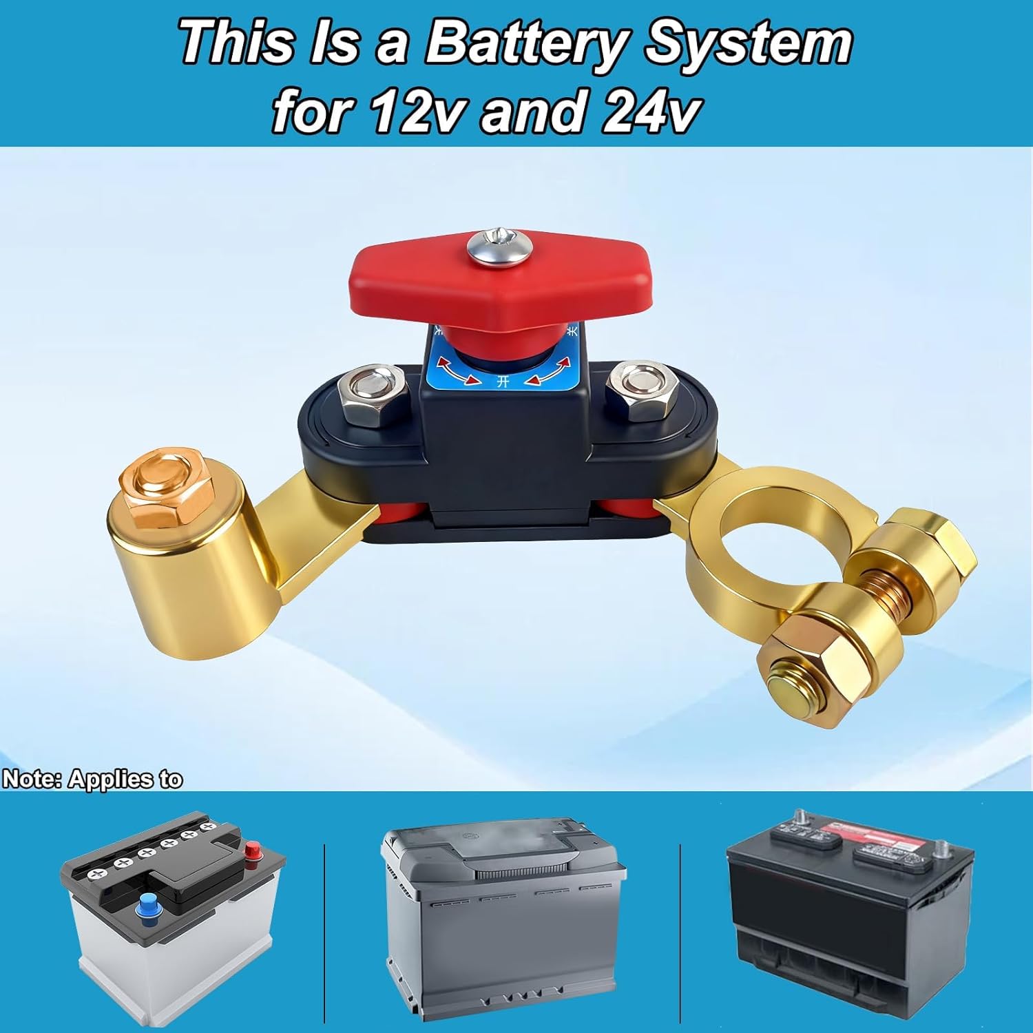 Car Battery Power Cut-off Switch Circuit Breaker, Adjustable Pure Copper Stable Transmission High Conductivity 12v-24v Disconnect Switch Smart Car Truck Boat RV Supplies - Image 4