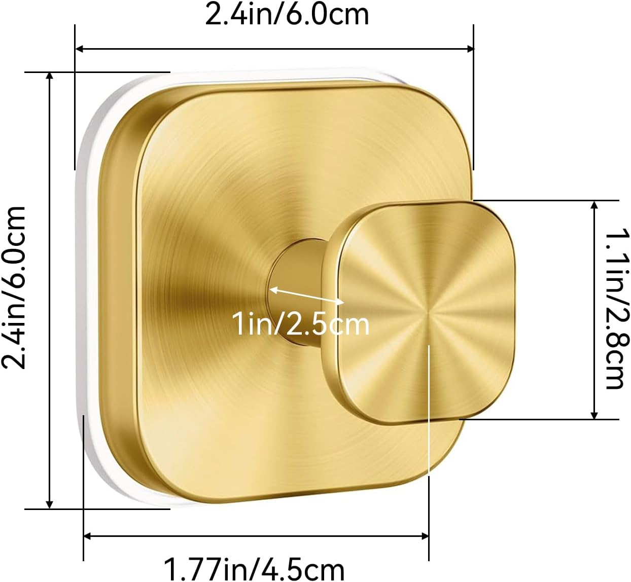 Suction Cup Hooks for Inside Shower,Heavy Duty Reusable No-Drill Hooks for Bathroom Wall,Glass,Windows,Tile-for Hanging Towels,Robes,Loofah - Wreath Hangers for Front Door,4packs (Gold) - Image 3