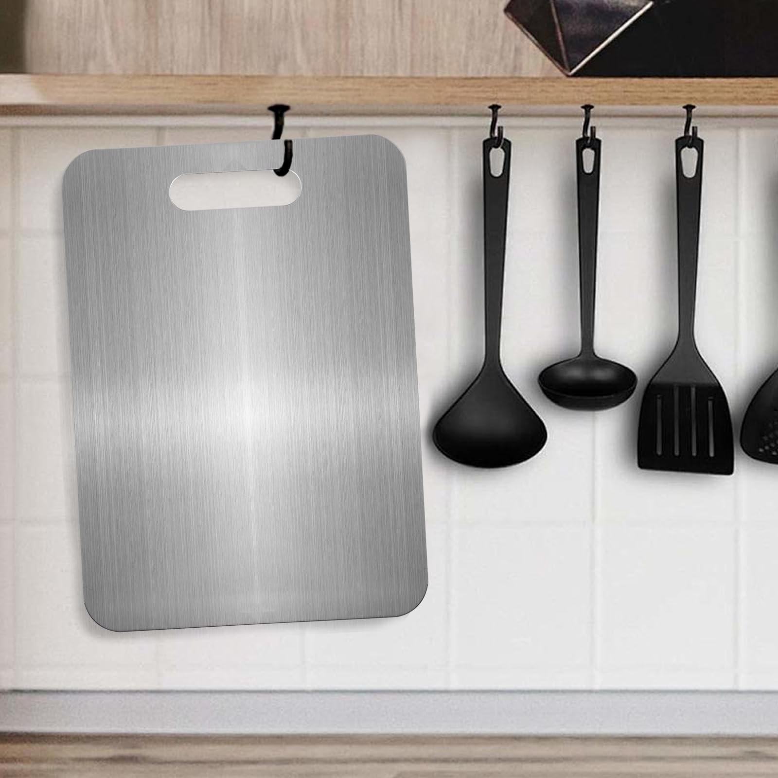 Titanium Cutting Board for Kitchen, Food-Grade 304 Stainless Steel Cutting Board, Suitable for Meat, Fruits and Vegetables (15.1 × 11 inches and 13.4 × 9 inches) - Image 5