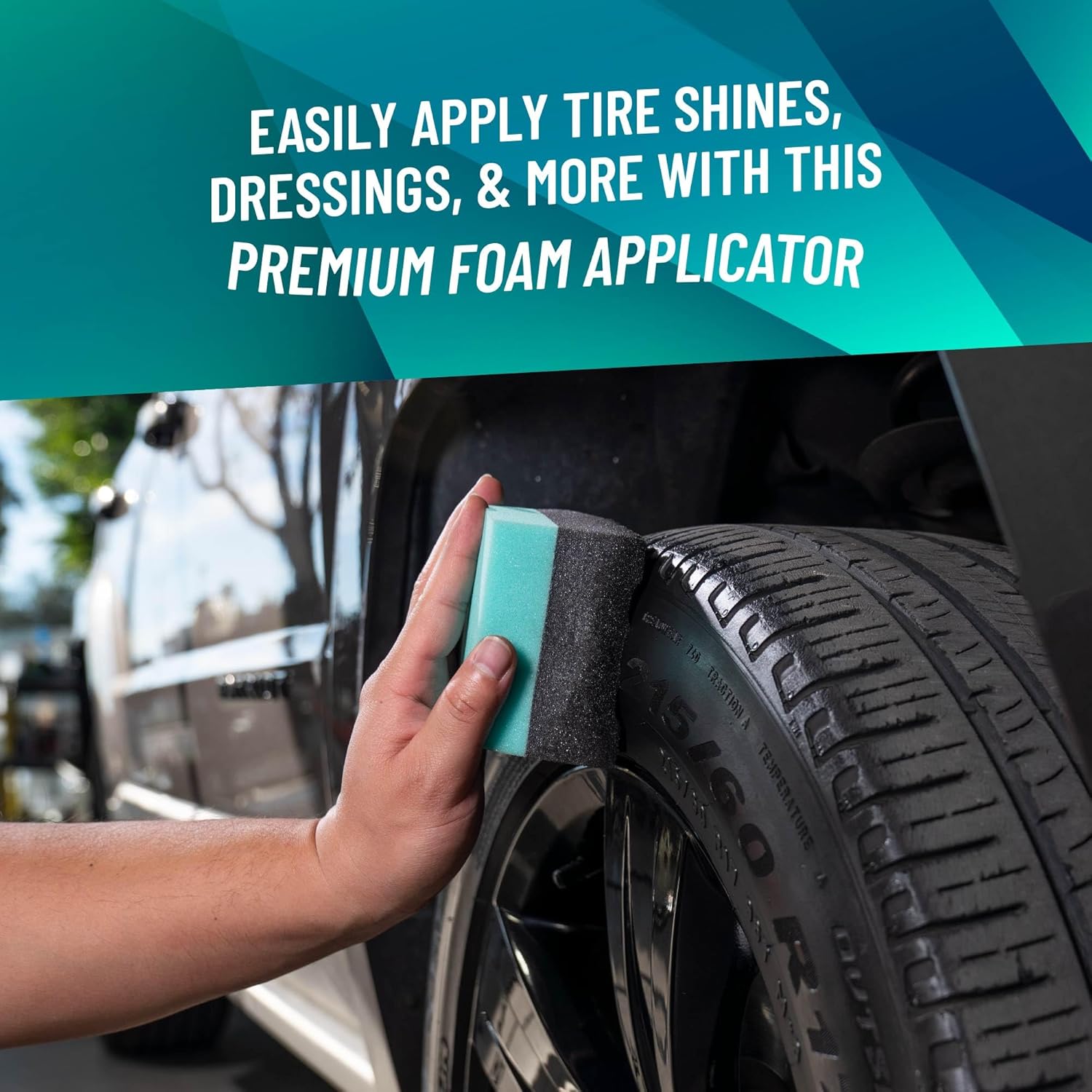 Tire Shine Applicator Pads - Foam Pads for Applying Tire Dressings, Protectants, Wax, Polish and Car Detailer Products for Trucks and SUVs , (Pack of 4) - Image 2