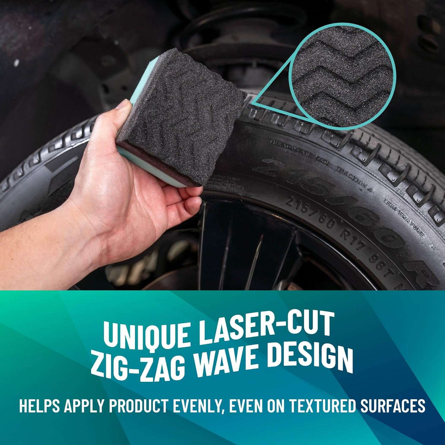 Tire Shine Applicator Pads - Foam Pads for Applying Tire Dressings, Protectants, Wax, Polish and Car Detailer Products for Trucks and SUVs , (Pack of 4) - Image 3