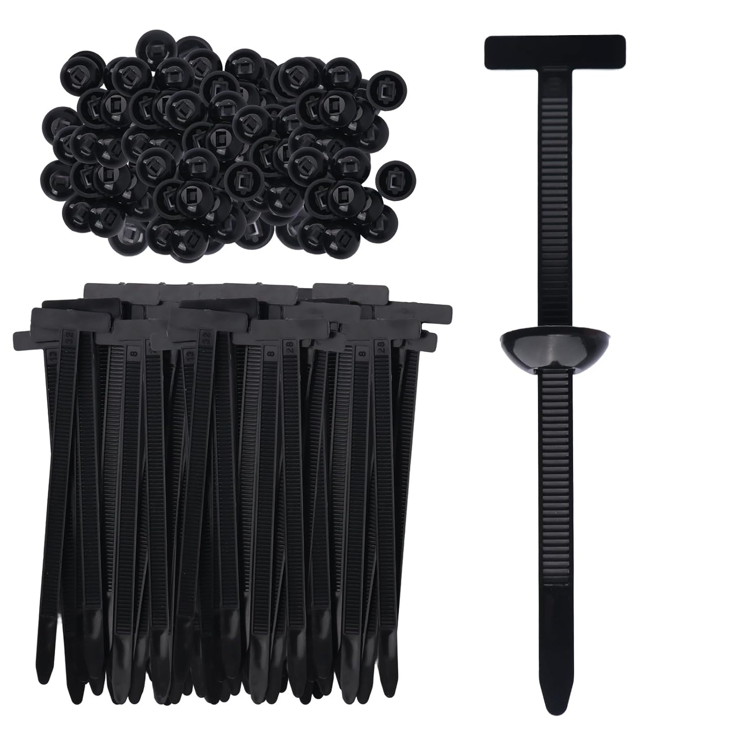 200 Pcs Nylon Universal Cable Buckle for Car - Self-Locking & Easy Installation Zipper Clamp Pin & Button Design - UV Resistant Zipper Tie Tie for Quick and Easy Car Everyday Repair - Image 1