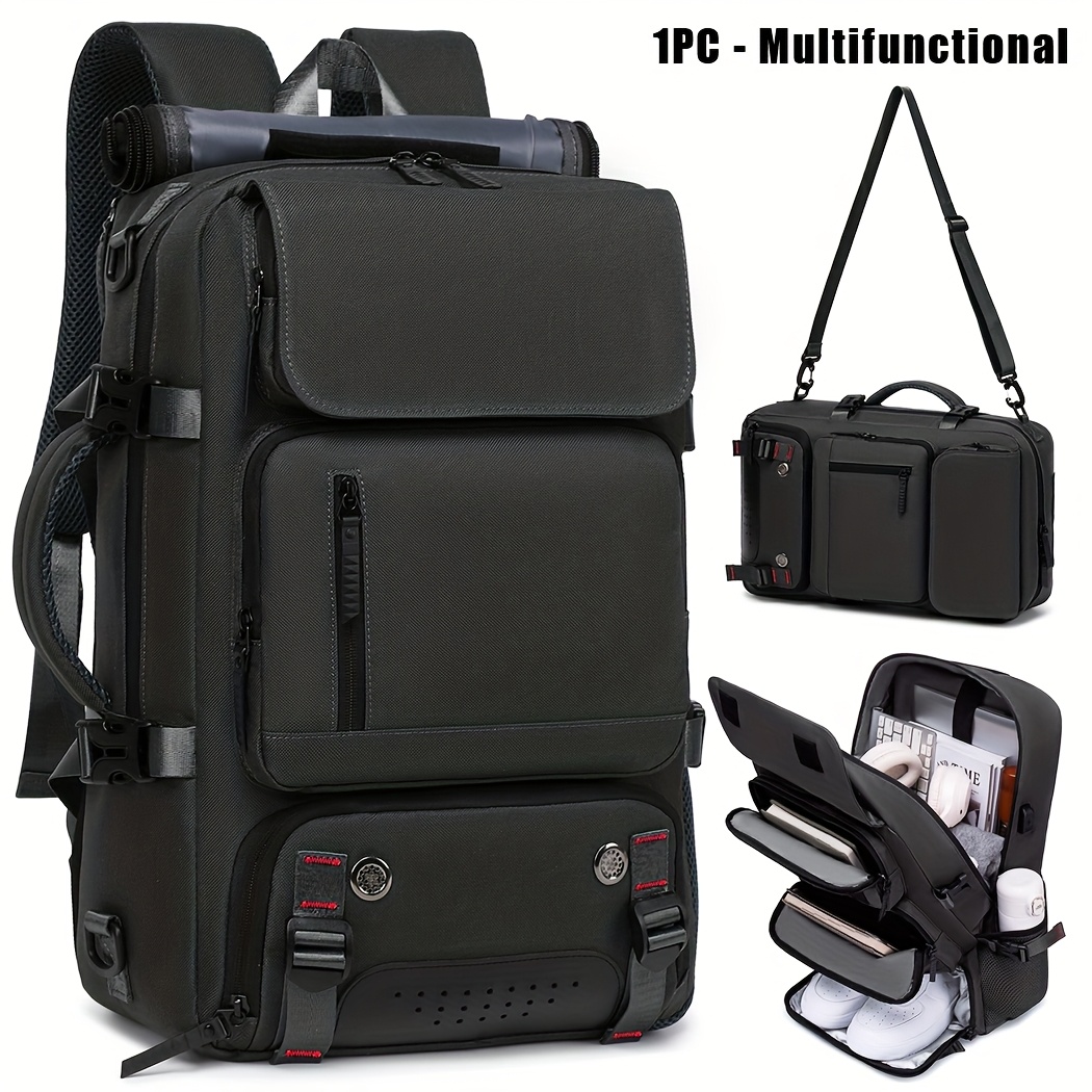 18.1-inch Easy-Travel Bag (46×30×16 cm): Four carrying modes in one bag, with independent shoe compartment and freely switchable hidden shoulder straps.(BLACK) - Image 1