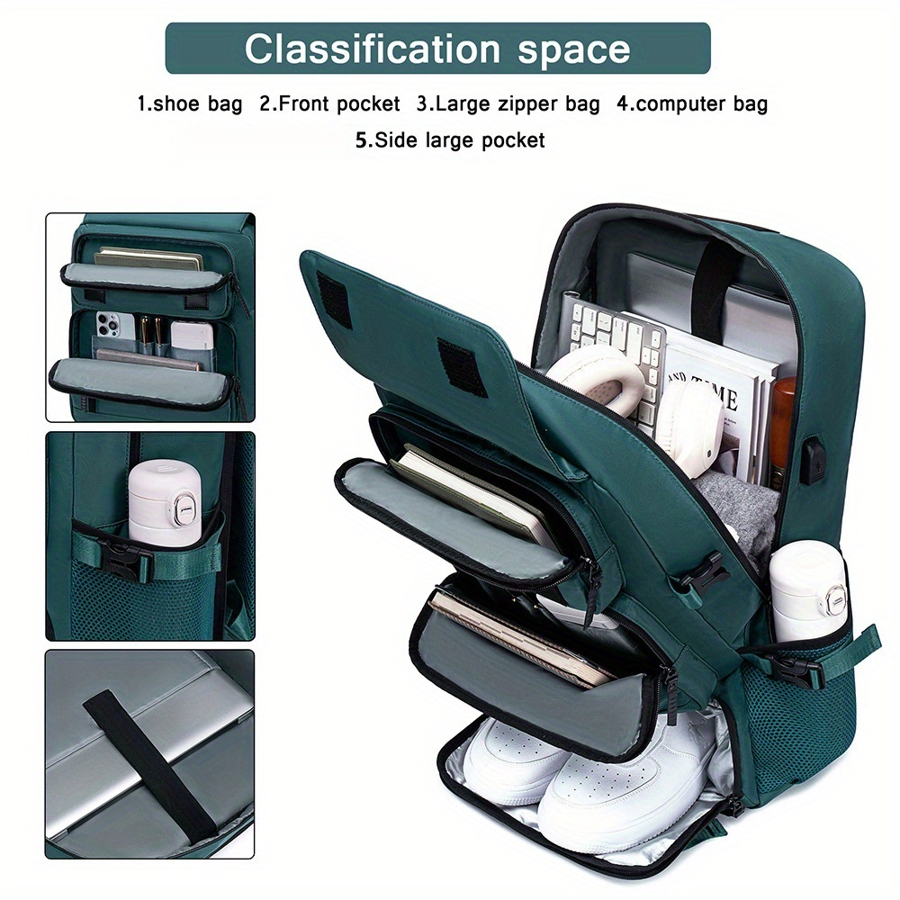 18.1-inch Easy-Travel Bag (46×30×16 cm): Four carrying modes in one bag, with independent shoe compartment and freely switchable hidden shoulder straps.(light gray） - Image 8