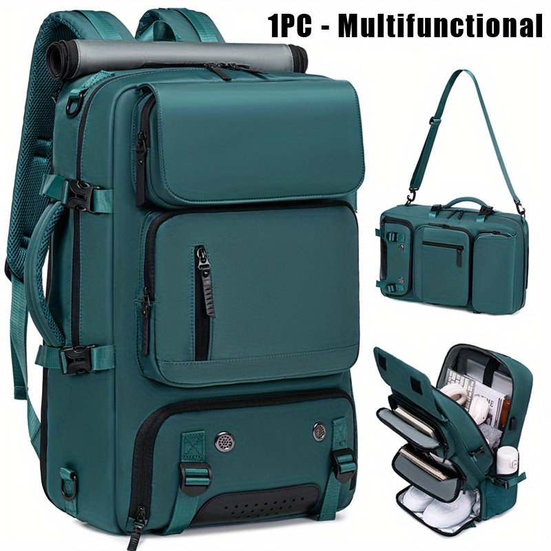 18.1-inch Easy-Travel Bag (46×30×16 cm): Four carrying modes in one bag, with independent shoe compartment and freely switchable hidden shoulder straps.(peacock blue） - Image 1