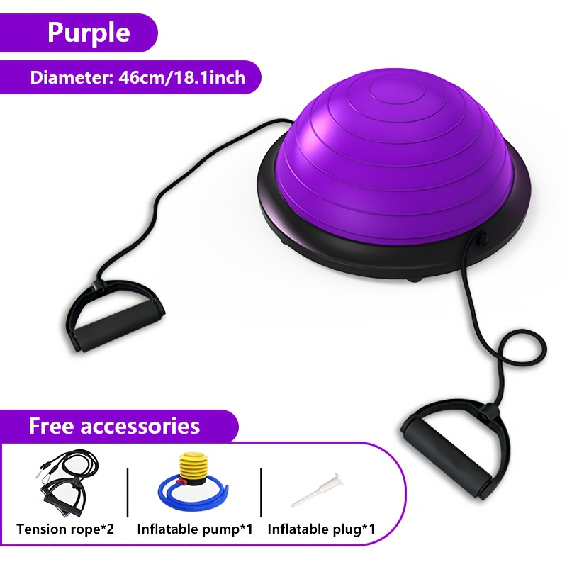 Hemisphere Trainer – Portable Inflatable Balance Trainer, specifically designed for core training, yoga, rehabilitation, and Pilates, equipped with a stable base. Suitable for home gyms, fitness centers, and physical conditioning.（PURPLE） - Image 1