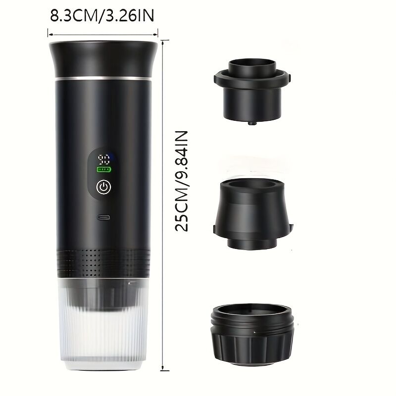 BALCK Upgraded Portable Coffee Maker with Temperature and Power Display, USB-C Charging, Self-Heating & Cold Brew Functions, Compatible with Coffee Capsules/Ground Coffee. Perfect Espresso Machine for Home, Office, - Image 8