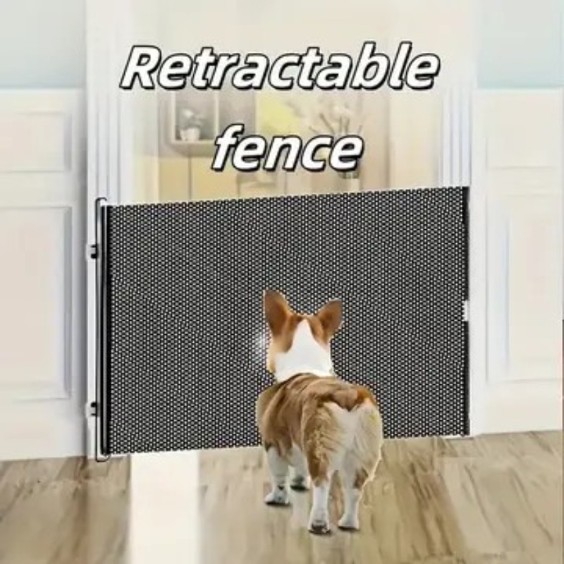Expandable Pet Fence, made of PVC mesh material, easy to install, suitable for small dogs, cats, and various pets. No-drilling design effectively prevents pets from escaping, making it an ideal choice for stairs, corridors, and doorways.  （WHITE） - Image 8