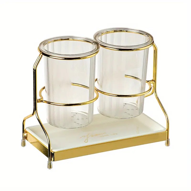 Transparent gold ink color  Luxury Wall-Mounted Cutlery Holder, Household Knife Fork Spoon Organizer, New Kitchen Utensil Drainer and Chopstick Container, Tableware Storage Rack - Image 5