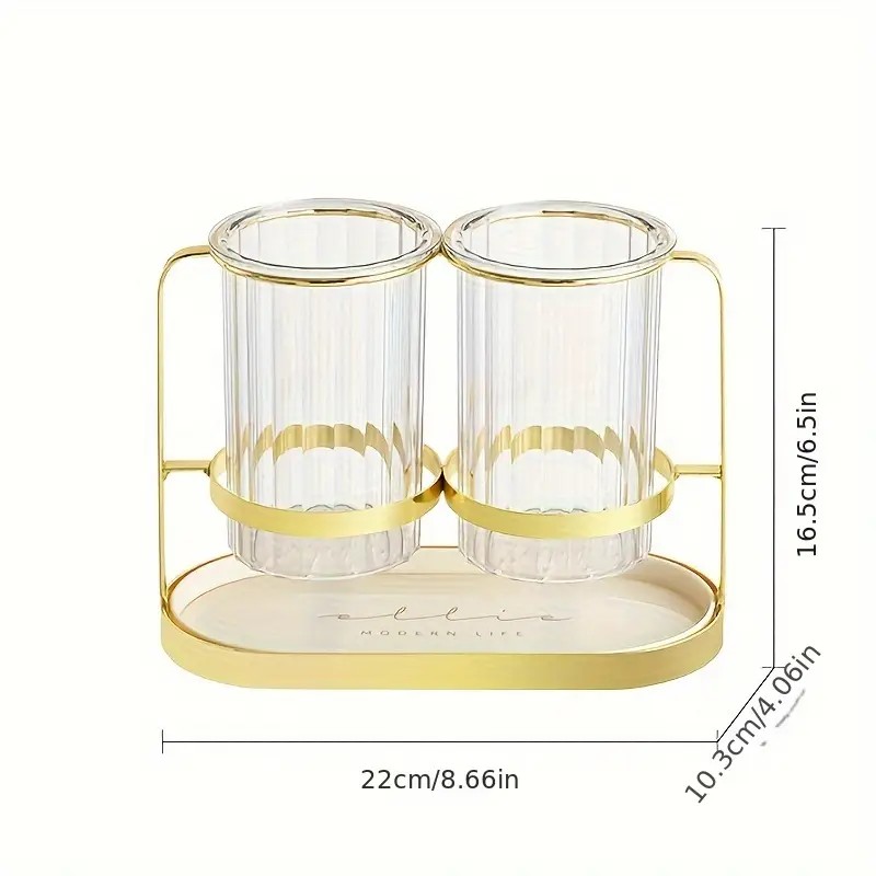 Transparent gold ink color  Luxury Wall-Mounted Cutlery Holder, Household Knife Fork Spoon Organizer, New Kitchen Utensil Drainer and Chopstick Container, Tableware Storage Rack - Image 8