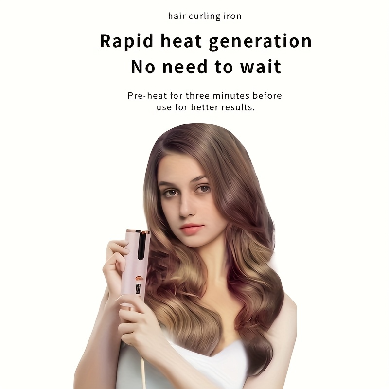 USB LCD Wireless Charging Automatic Portable Hair Curler Smart Home Personal Care Appliance Mini Hair Curling Iron, Stylish Design, Multiple Colors Available - Image 8