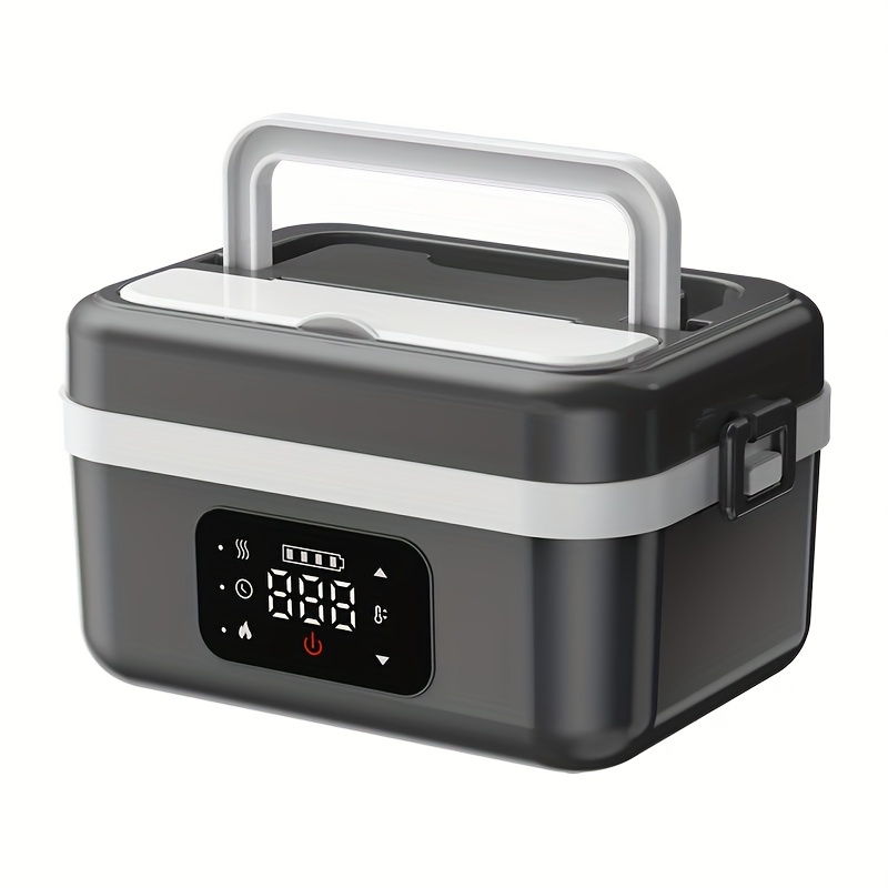 Electric Heating Insulated Lunch Box | 304 Stainless Steel Portable Insulated Storage Container, Suitable for Office, Camping, Picnics | Compact Insulated Food Container with Charging Function, No Water Needed(black) - Image 8
