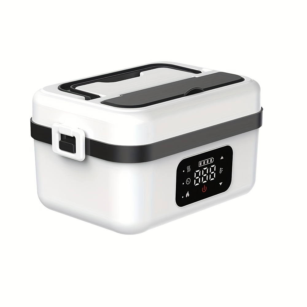 Electric Heating Insulated Lunch Box | 304 Stainless Steel Portable Insulated Storage Container, Suitable for Office, Camping, Picnics | Compact Insulated Food Container with Charging Function, No Water Needed(white) - Image 1