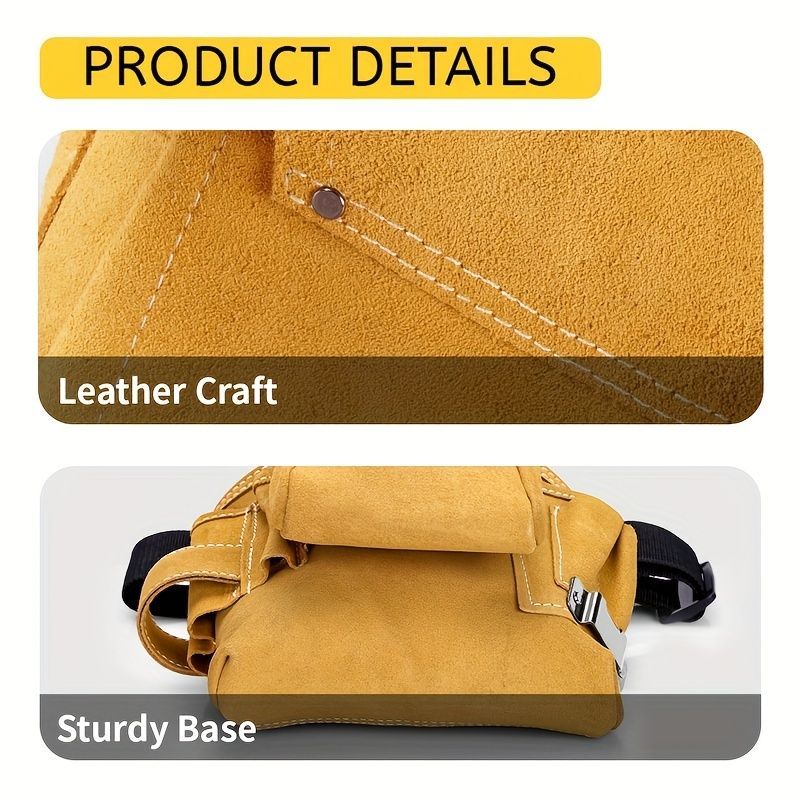 Leather Tool Pouch Tool Storage Australia Adjustable Belt Tool Pouch Fine - Yellow - Size regular - Image 4