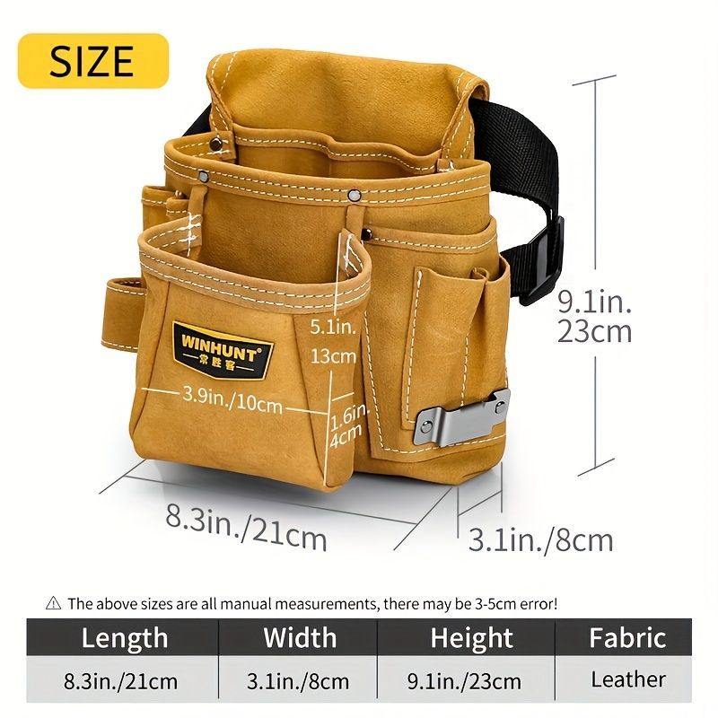 Leather Tool Pouch Tool Storage Australia Adjustable Belt Tool Pouch Fine - Yellow - Size regular - Image 5