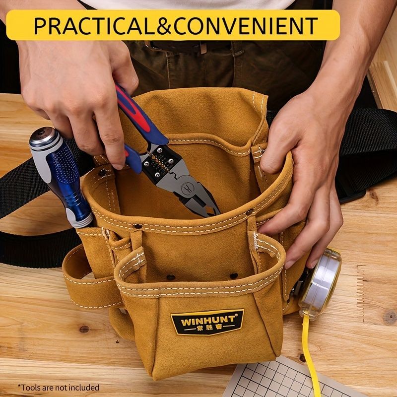 Leather Tool Pouch Tool Storage Australia Adjustable Belt Tool Pouch Fine - Yellow - Size regular - Image 8