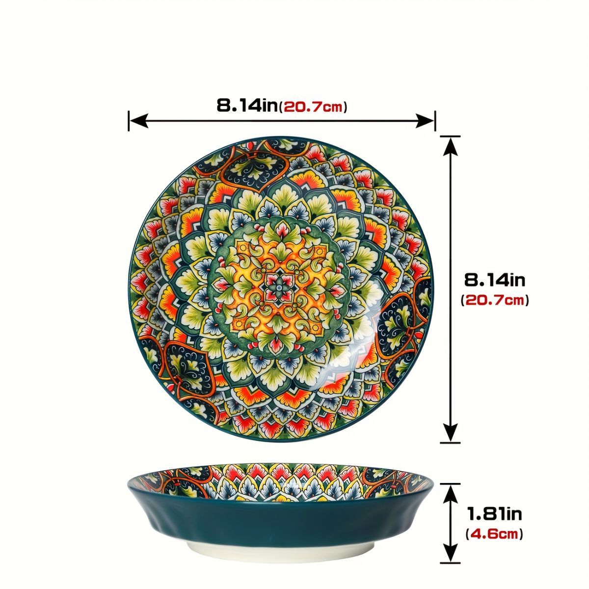 Ceramic Dinner Plates 4-Piece Set Unique Design High-Quality Ceramic Versatile - Multi - Size Pack of 4 pieces - Image 3