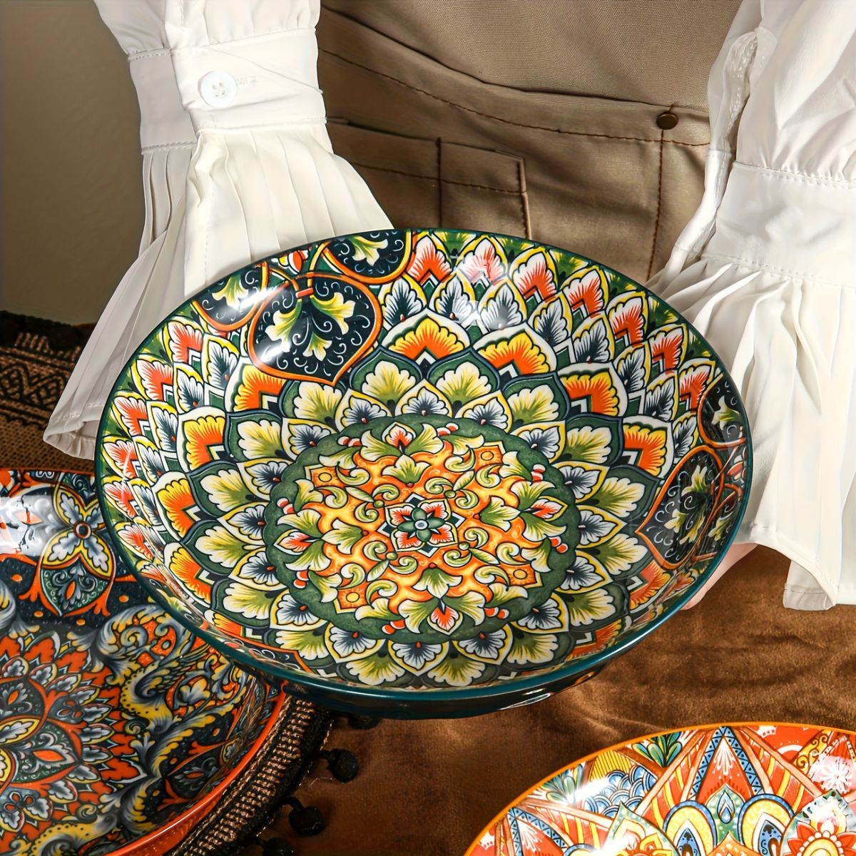 Ceramic Dinner Plates 4-Piece Set Unique Design High-Quality Ceramic Versatile - Multi - Size Pack of 4 pieces - Image 4