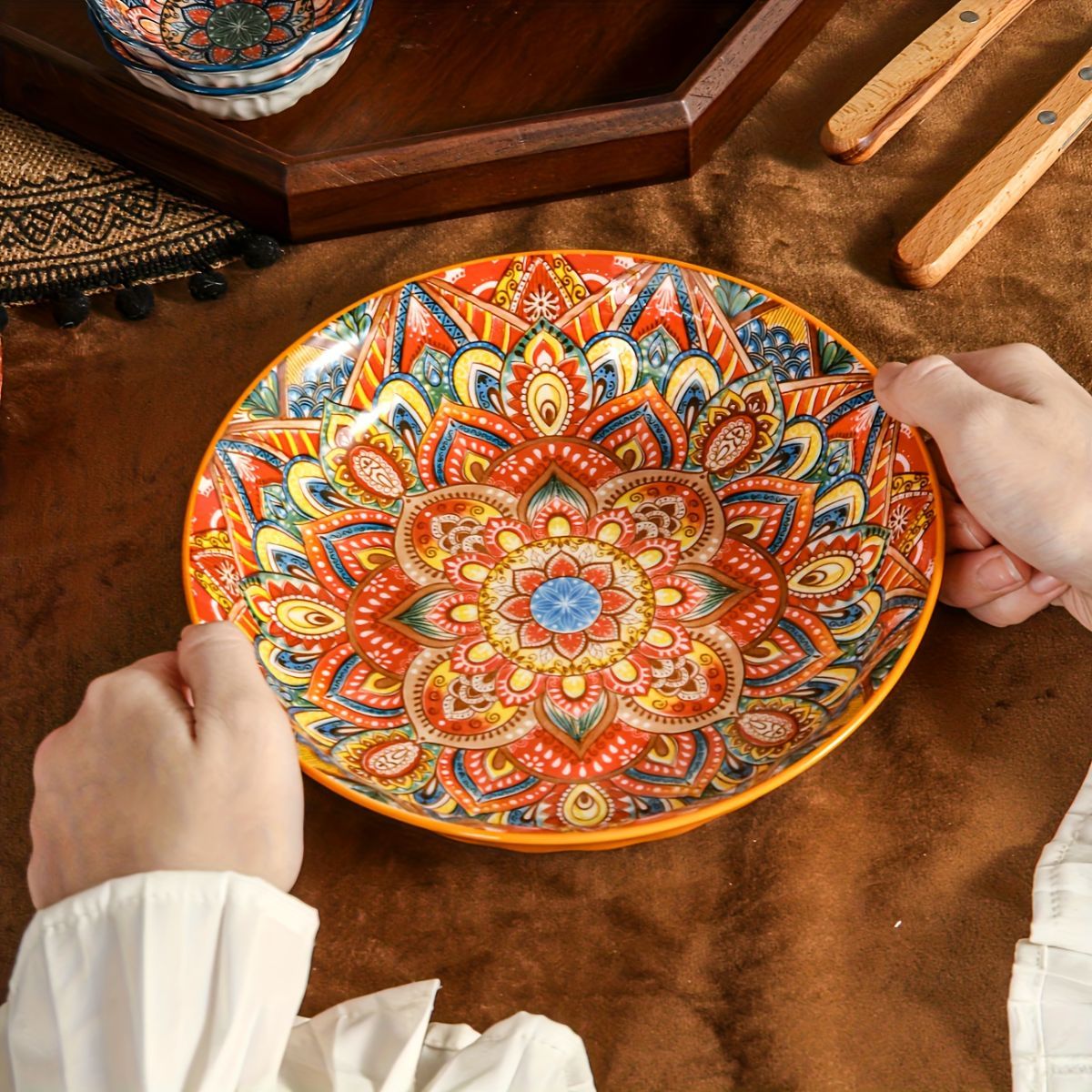 Ceramic Dinner Plates 4-Piece Set Unique Design High-Quality Ceramic Versatile - Multi - Size Pack of 4 pieces - Image 5
