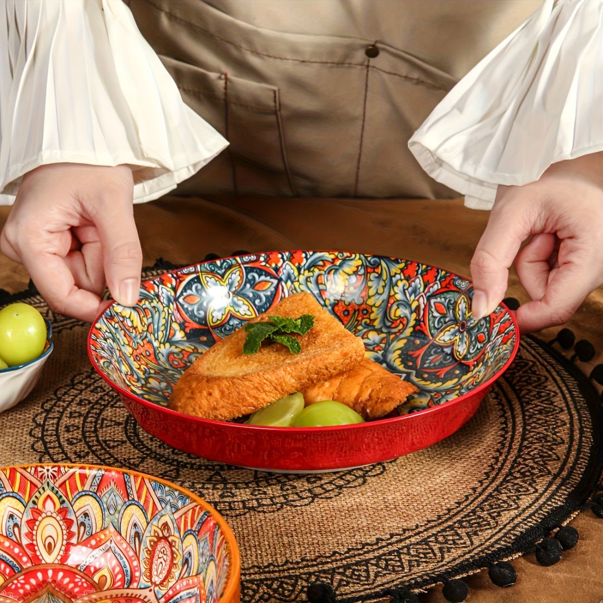 Ceramic Dinner Plates 4-Piece Set Unique Design High-Quality Ceramic Versatile - Multi - Size Pack of 4 pieces - Image 6
