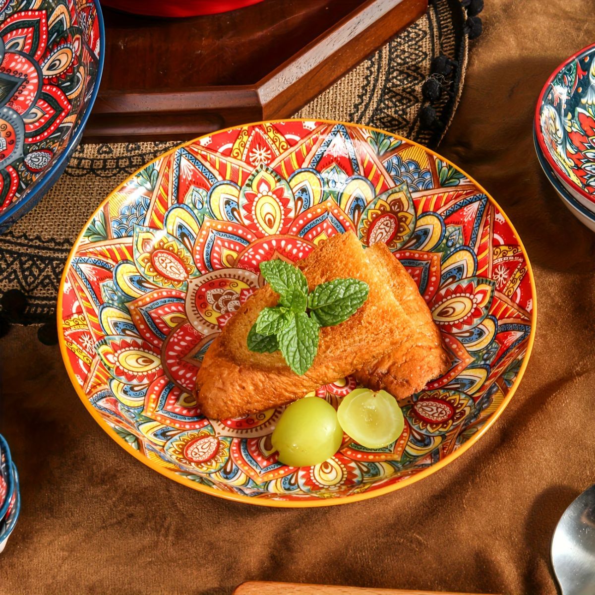 Ceramic Dinner Plates 4-Piece Set Unique Design High-Quality Ceramic Versatile - Multi - Size Pack of 4 pieces - Image 8