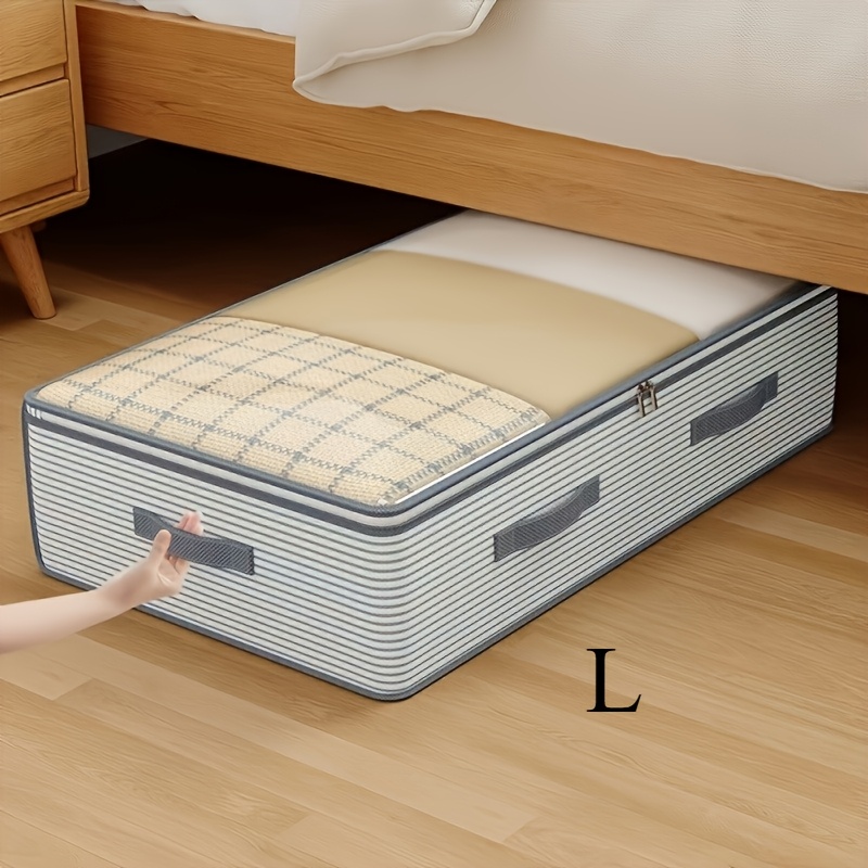 Large Storage Organizer Bag - Made from heavy-duty non-woven fabric with transparent windows, multi-layer clothing storage box suitable for wardrobes, under-bed, and travel. （L） - Image 1