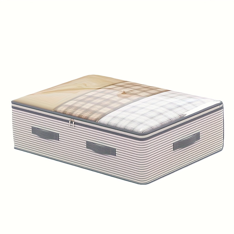 Large Storage Organizer Bag - Made from heavy-duty non-woven fabric with transparent windows, multi-layer clothing storage box suitable for wardrobes, under-bed, and travel. （L） - Image 2