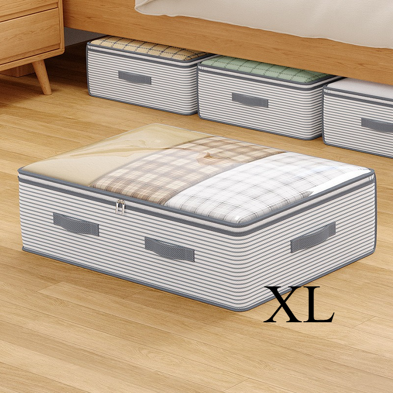 Large Storage Organizer Bag - Made from heavy-duty non-woven fabric with transparent windows, multi-layer clothing storage box suitable for wardrobes, under-bed, and travel. （XL） - Image 1